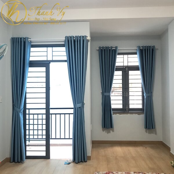 Top các loại rèm cửa sổ giá rẻ chất lượng bạn không thể bỏ qua rèm cửa sổ giá rẻ rem vai mau xanh duong