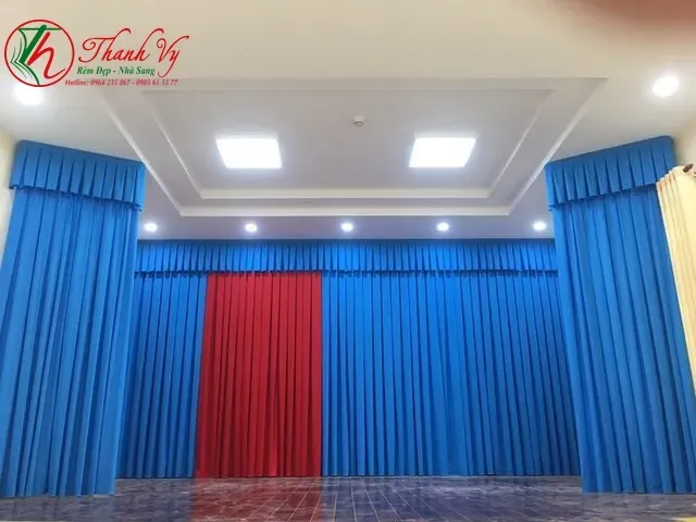 Rèm sân khấu hội trường màu Xanh Dương Rèm hội trường màu Xanh Dương rem san khau hoi truong mau xanh duong 3