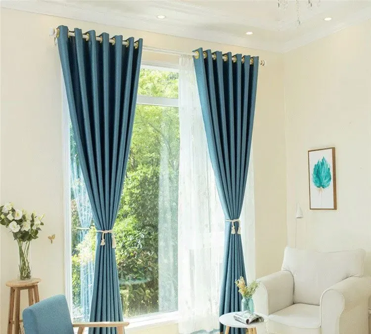 Top 10 rèm cửa màu xanh đẹp giúp làm tươi mới không gian phòng rèm cửa màu xanh đẹp rem vai 2 lop chong nang mau xanh duong