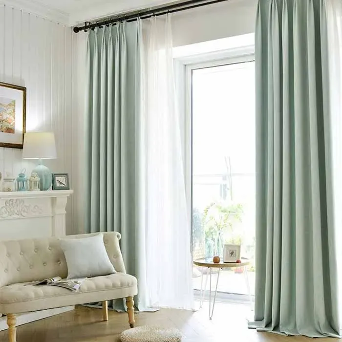 3 Lưu ý khi chọn rèm vải phòng ngủ đẹp bạn cần phải biết rèm vải phòng ngủ đẹp rem vai 2 lop chong nang mau xanh ngoc