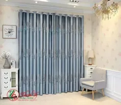 Rèm vải bố màu xám họa tiết cây thông Rèm vải bố màu xám họa tiết rem vai bo mau xam hoa tiet cay thong
