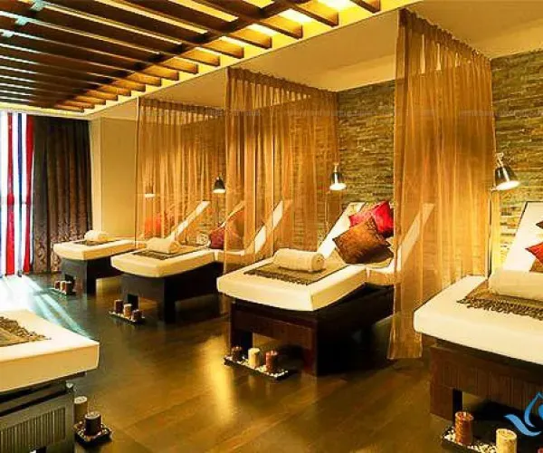 Rèm vải voan ngăn giường Spa màu Nâu Rèm vải voan ngăn giường Spa màu Nâu rem vai voan ngan giuong mau nau 1