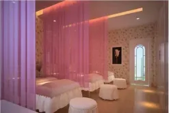 Rèm vải voan ngăn giường Spa màu Hồng Rèm vải voan ngăn giường Spa màu Hồng rem vai voan ngan giuong spa mau hong