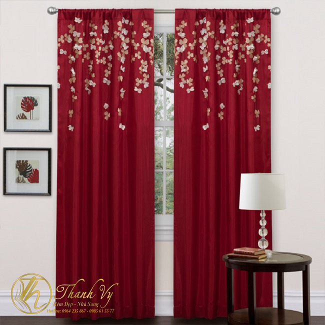 Rèm cửa đẹp màu đỏ được ưa chuộng nhất mẫu đẹp thu hút  ánh nhìn rèm cửa đẹp màu đỏ rem cau dep mau do 1