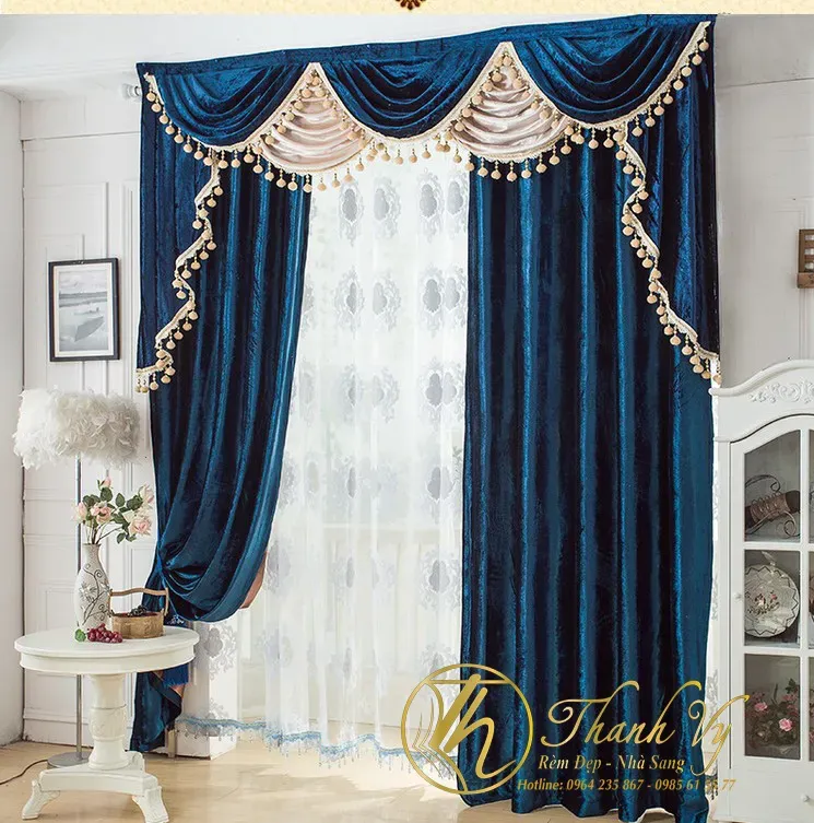 Top 10 rèm cửa màu xanh đẹp giúp làm tươi mới không gian phòng rèm cửa màu xanh đẹp rem nu hoang quan 1