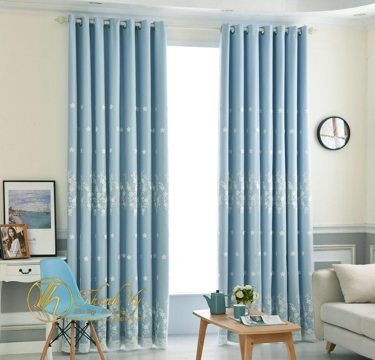 Rèm vải phòng khách thiết kế Đẹp – Sang Trọng – Vải Cao Cấp rèm vải phòng khách rem vai cotton 3