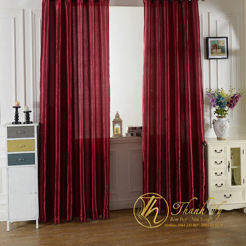 Rèm cửa đẹp màu đỏ được ưa chuộng nhất mẫu đẹp thu hút  ánh nhìn rèm cửa đẹp màu đỏ rem vai mau do ruou vang