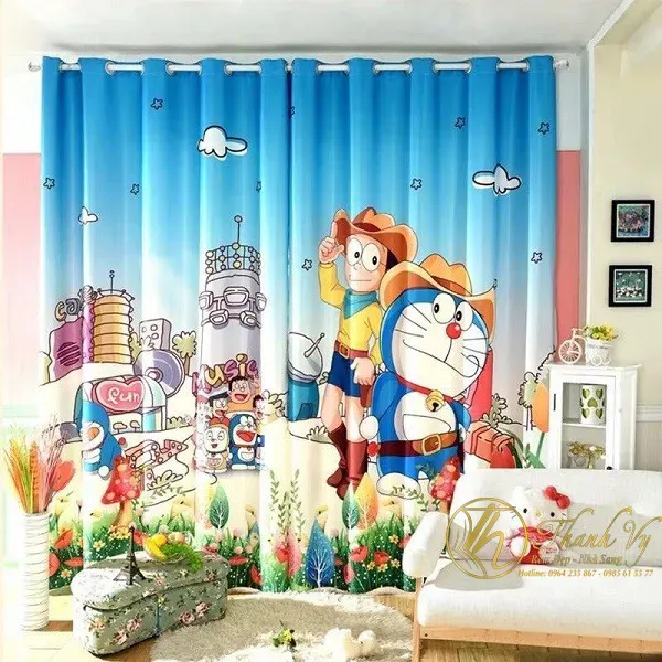 Địa chỉ mua rèm cửa quận Bình Tân uy tín đáng tin cậy địa chỉ mua rèm cửa quận Bình Tân rem vai tre em in hoa hinh doremon