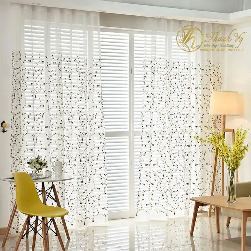 TOP 4 mẫu rèm cửa vải voan đẹp trẻ trung hiện đại rem cua vai voan dep hoa tiet