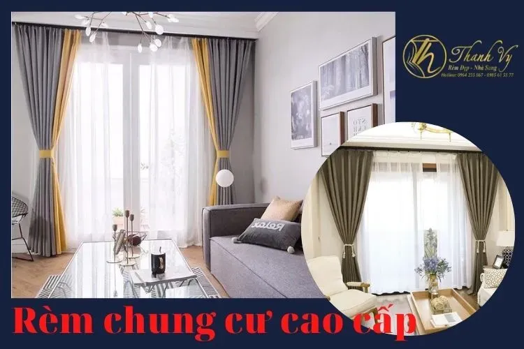 Mẫu rèm cửa chung cư cao cấp thiết kế hiện đại đẹp sang rèm cửa chung cư cao cấp rem chung cu cao cap tn