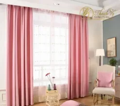 Rèm vải 2 lớp màu hồng Rèm vải 2 lớp màu hồng rem vai 2 lop mau hong 1