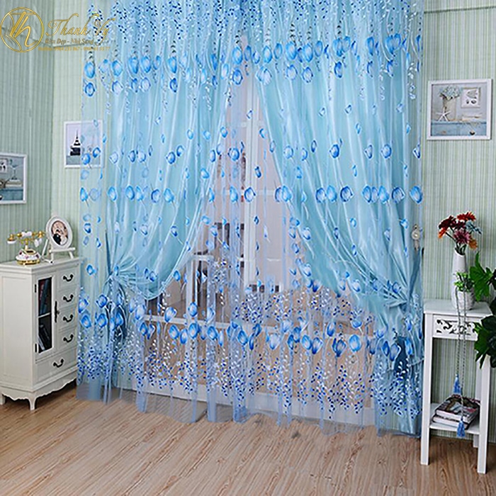 Top 10 rèm cửa màu xanh đẹp giúp làm tươi mới không gian phòng rèm cửa màu xanh đẹp rem vai voan xanh da troi