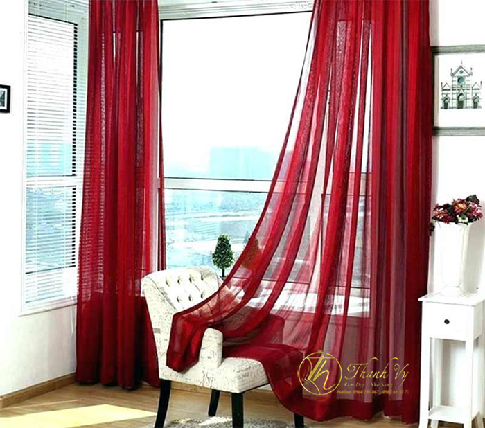 Top 10 mẫu rèm cửa màu đỏ đẹp được ưa chuộng hiện nay mẫu rèm cửa màu đỏ đẹp rem voan mau do