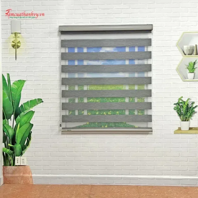 Rèm Cầu Vồng Màu Xám Đậm