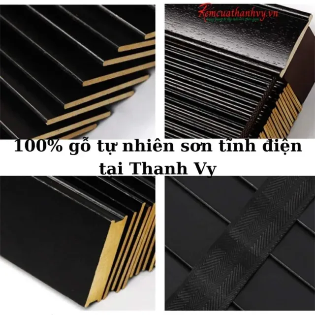 rèm gỗ màu đen